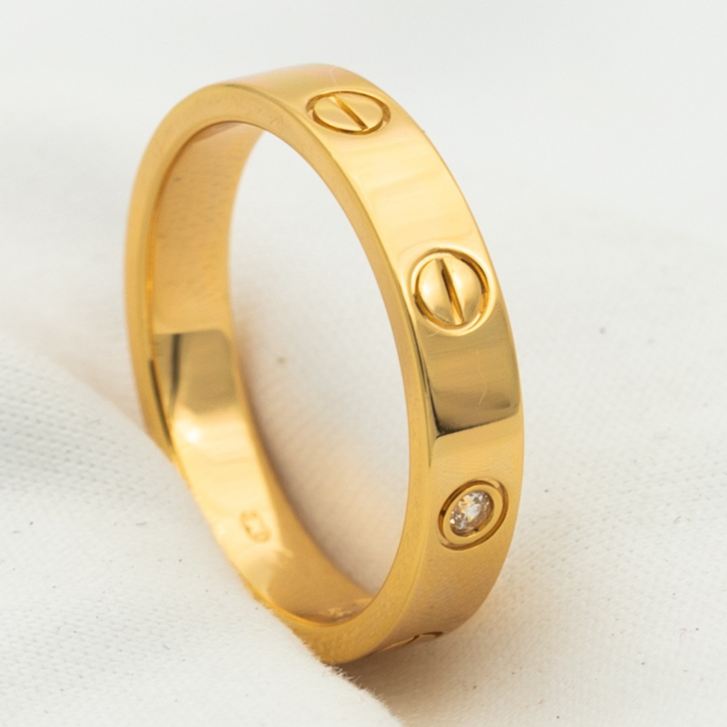 [Windsor Jewelry]LOVE RING 4MM 1 DIAMOND PINK GOLD