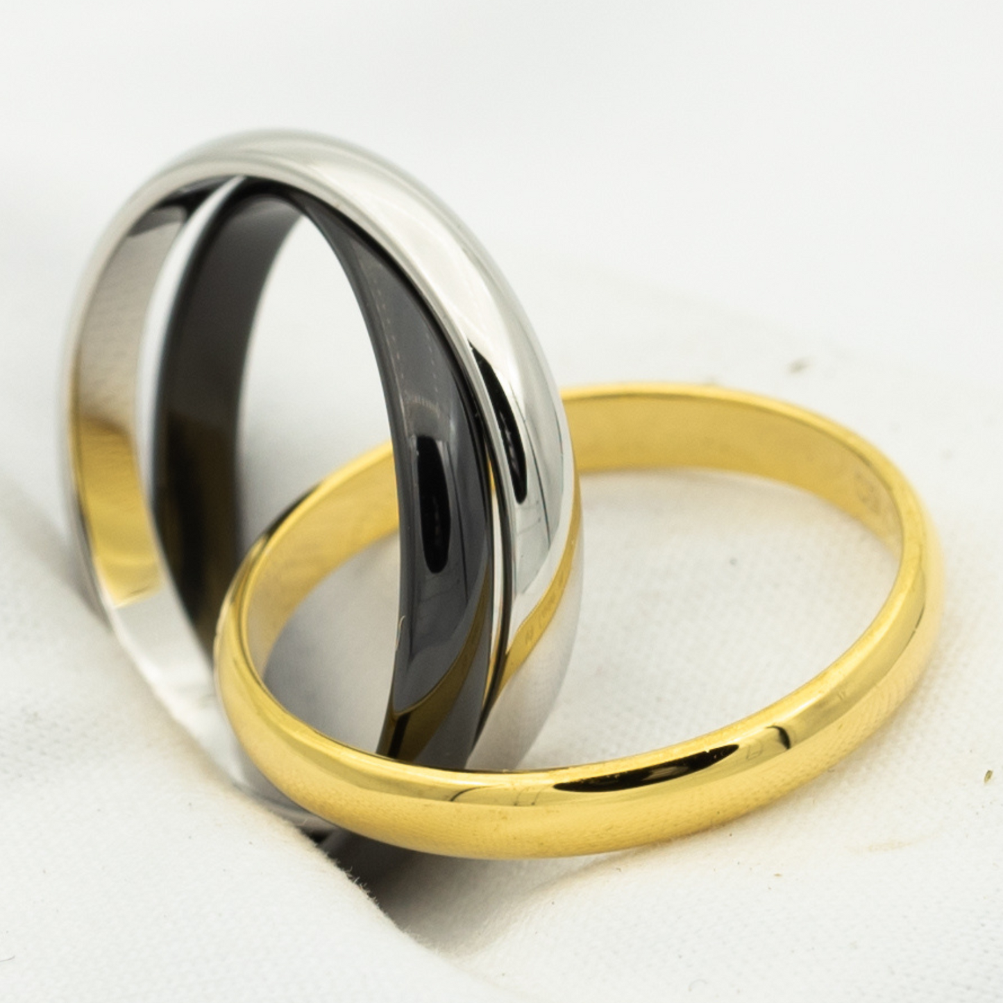 [Windsor Jewelry]TRINITY RING BLACK GOLD SILVER