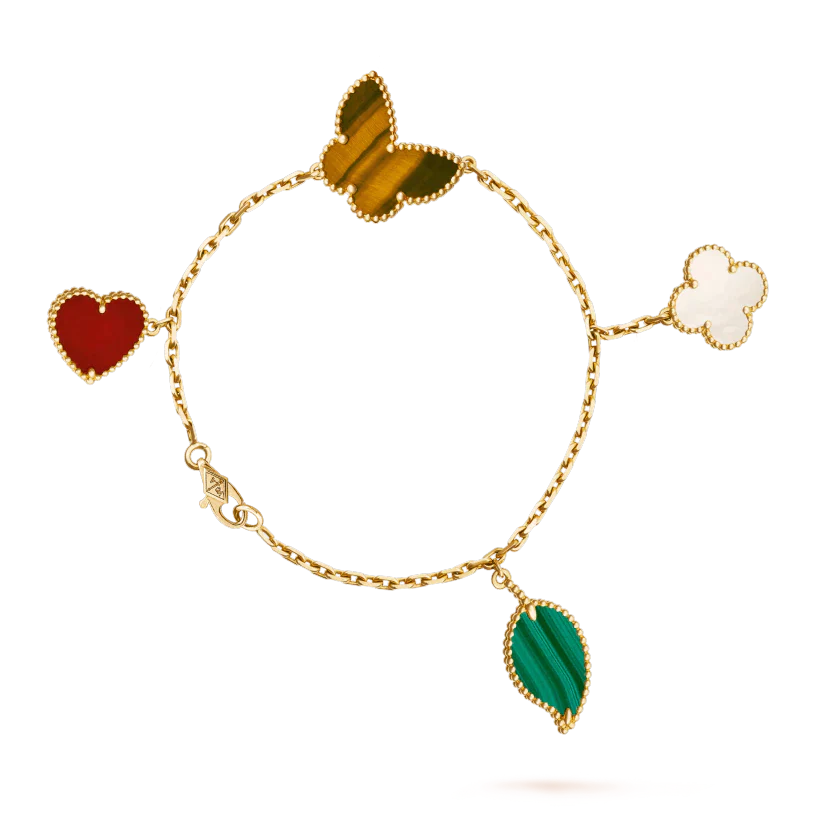 [Windsor Jewelry]LUCKY SPRING 5 MOTIF GOLD BRACELET
