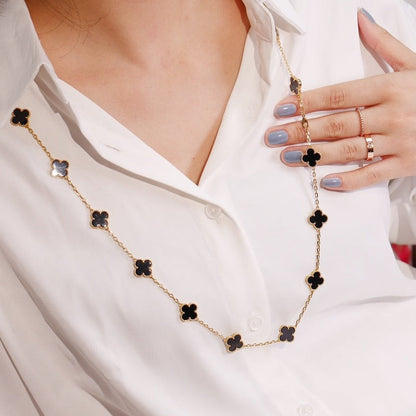 [Windsor Jewelry]CLOVER 20 MOTIFS ONYX ROSE GOLD