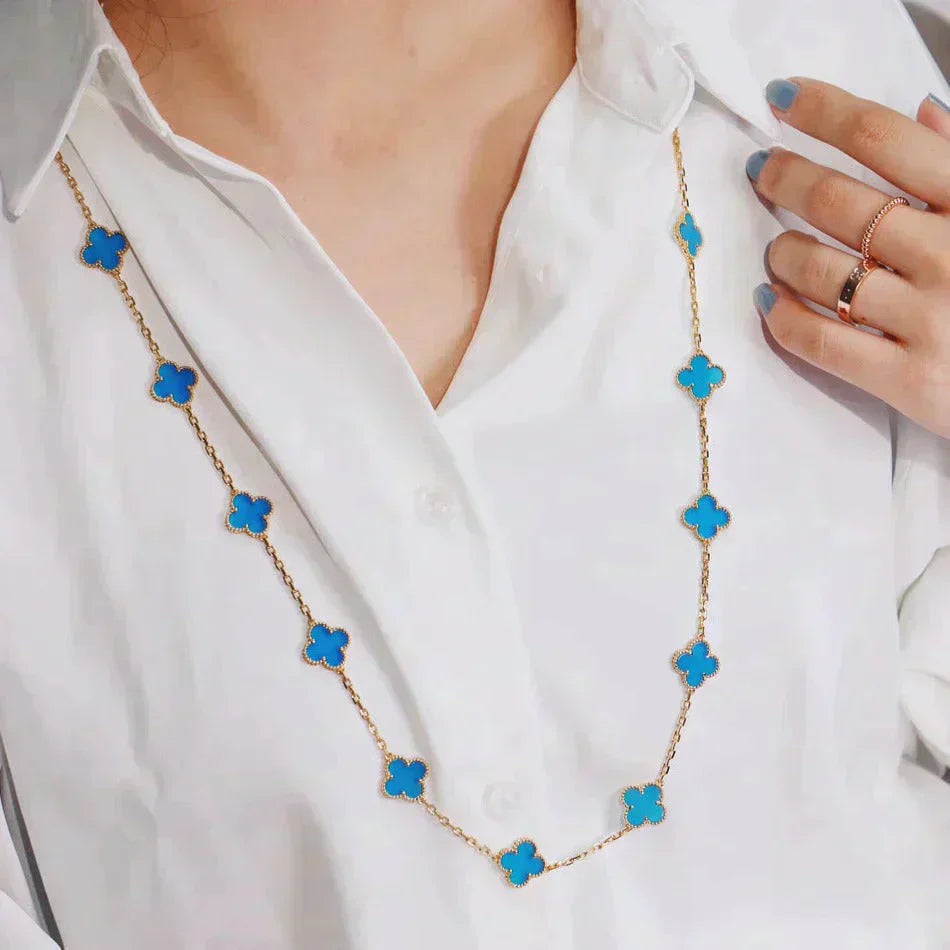 [Windsor Jewelry]CLOVER 20 MOTIFS TURQUOISE GOLD