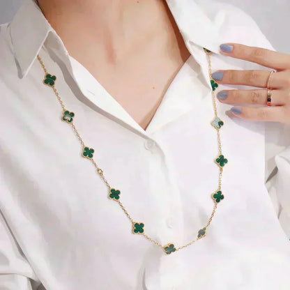 [Windsor Jewelry]CLOVER 20 MOTIFS MALACHITE GOLD