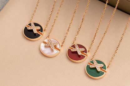 [Windsor Jewelry]JEUX DE PINK GOLD DIAMOND NECKLACE