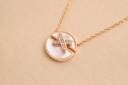 [Windsor Jewelry]JEUX DE ROSE GOLD DIAMOND NECKLACE