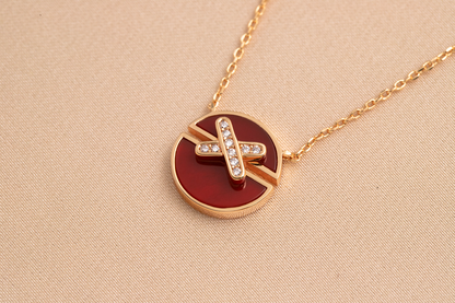 [Windsor Jewelry]JEUX DE PINK GOLD DIAMOND NECKLACE