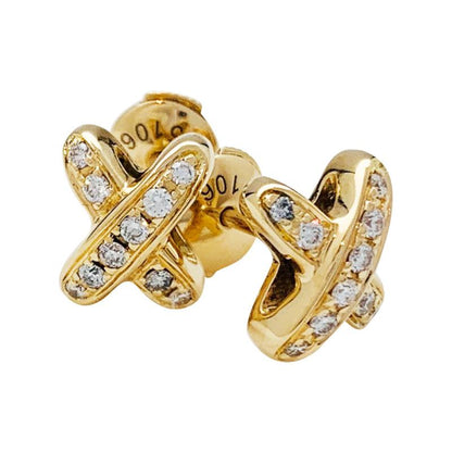 [Windsor Jewelry]JEUX DE GOLD DIAMOND EARRINGS
