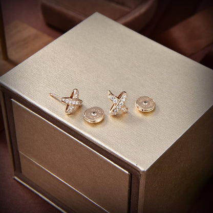 [Windsor Jewelry]JEUX DE GOLD DIAMOND EARRINGS