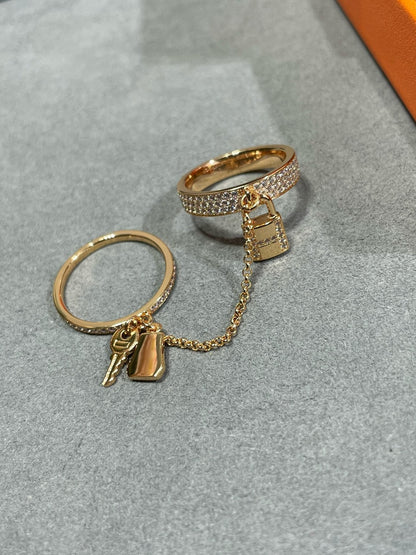 [Windsor Jewelry]HM KELLY CLOCHETTE DOUBLE RING IN  WITH DIAMONDS