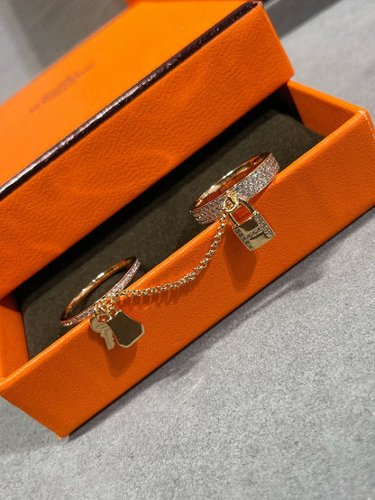 [Windsor Jewelry]HM KELLY CLOCHETTE DOUBLE RING IN  WITH DIAMONDS