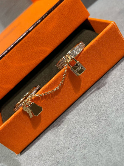 [Windsor Jewelry]HM KELLY CLOCHETTE DOUBLE RING IN  WITH DIAMONDS