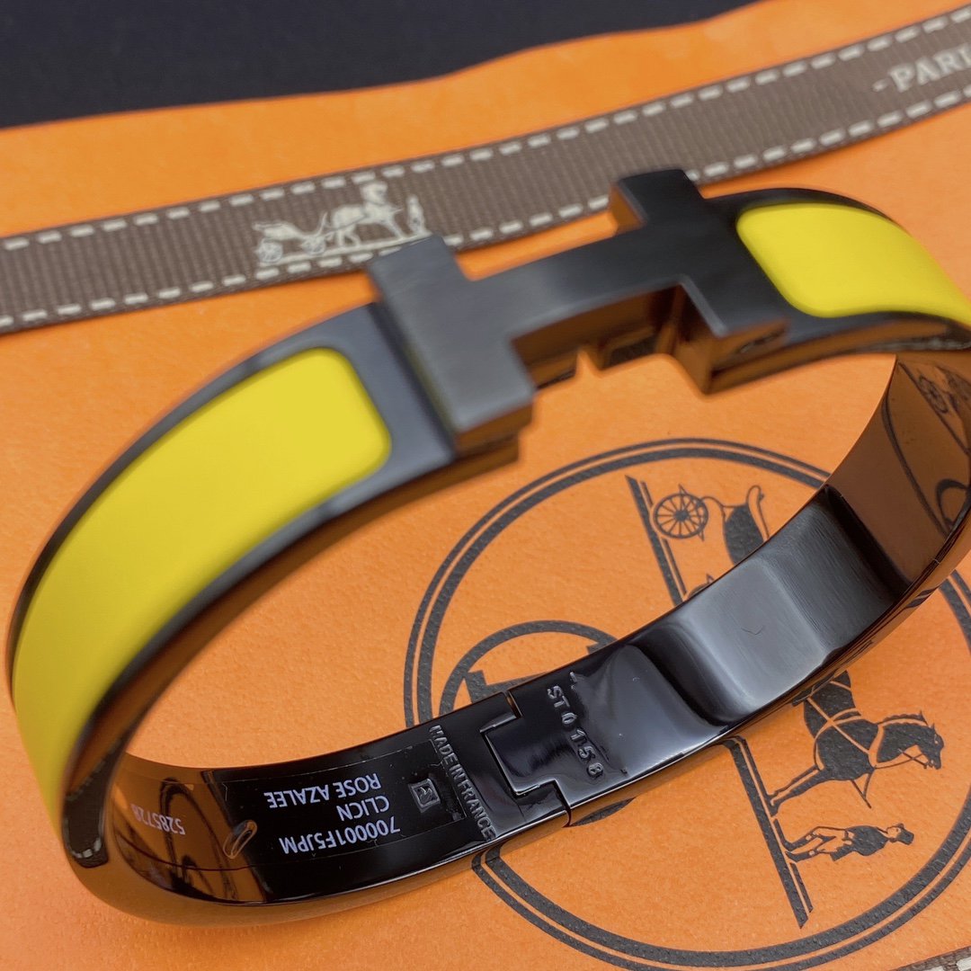 [Windsor Jewelry]CLIC HM SO BLACK YELLOW BRACELET