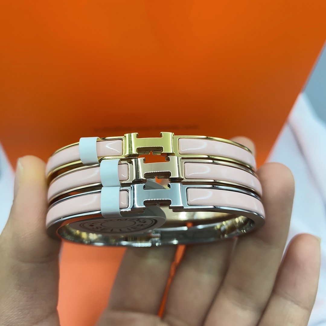 [Windsor Jewelry]CLASSIC HM CLIC  PINK 8MM ENAMEL BRACELET