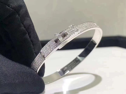 [Windsor Jewelry]HM KELLY BRACELET IN SILVER AND FULL PAVE DIAMOND