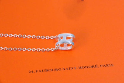 [Windsor Jewelry]HM NECKLACE H LETTER OVAL SERIES