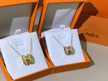 [Windsor Jewelry]HM CLIC YELLOW ENAMEL GOLD NECKLACE