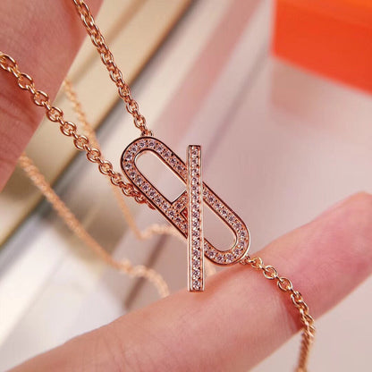 [Windsor Jewelry]HM FIRE PIG NOSE NECKLACE TRENDY STREET