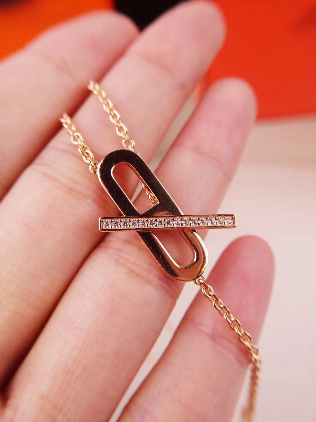 [Windsor Jewelry]HM FIRE PIG NOSE NECKLACE TRENDY STREET