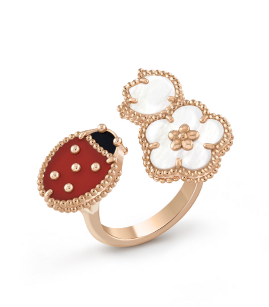 [Windsor Jewelry]LUCKY 3 MOTIF ROSE GOLD RING