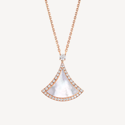 [Windsor Jewelry]DREAM MOP DIAMOND PAVED PINK GOLD NECKLACE