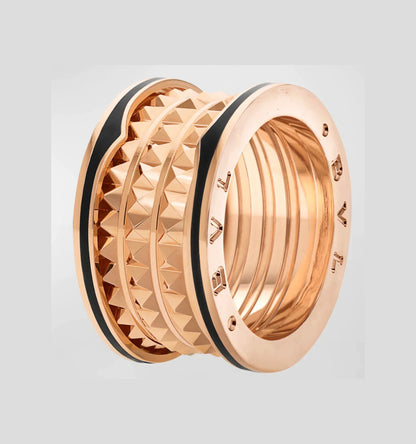 [Windsor Jewelry]ZERO 1 ROCK BLACK CERAMIC PINK GOLD LARGE MODEL