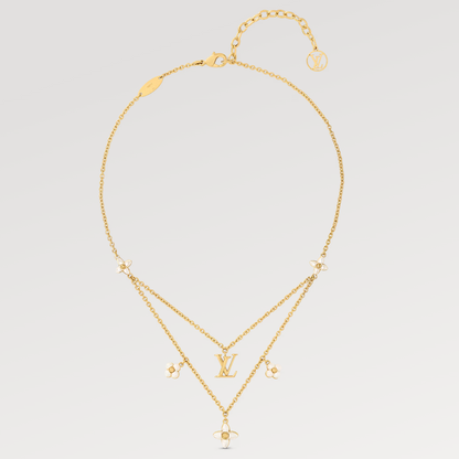 [Windsor Jewelry]FLOWERGRAM GOLD MOP DOUBLE ROW NECKLACE