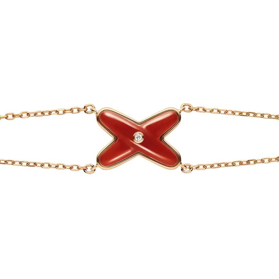 [Windsor Jewelry]JEUX BRACELET CARNELIAN PINK GOLD 1 DIAMOND