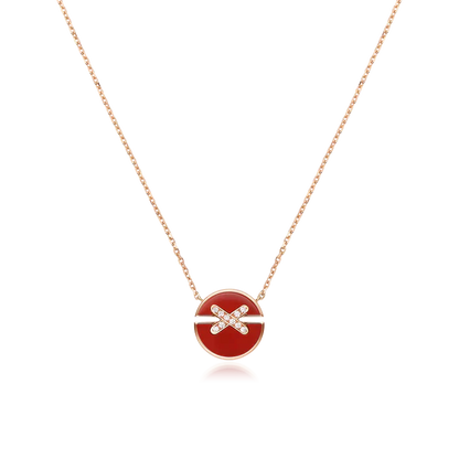 [Windsor Jewelry]JEUX DE ROSE GOLD DIAMOND NECKLACE