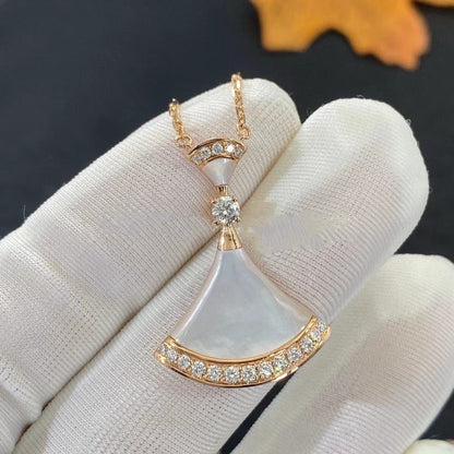 [Windsor Jewelry]DREAM NECKLACE MOP PINK GOLD DIAMOND