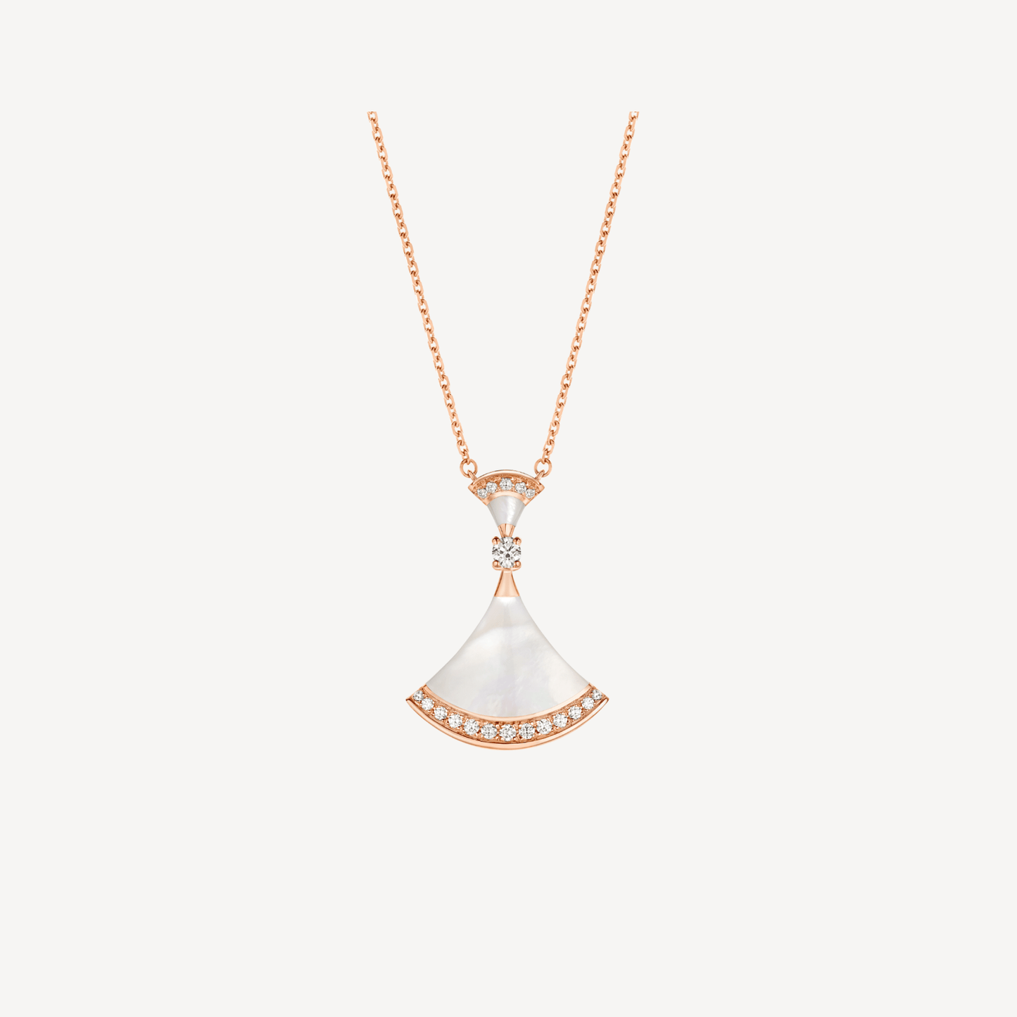 [Windsor Jewelry]DREAM NECKLACE MOP PINK GOLD DIAMOND