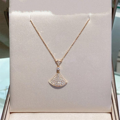 [Windsor Jewelry]DREAM NECKLACE PINK GOLD FULL DIAMOND