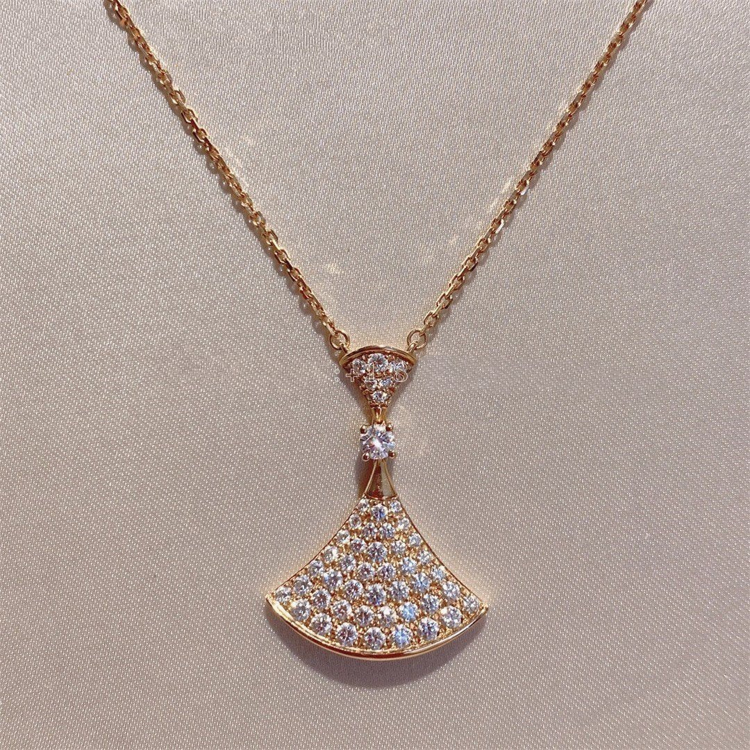 [Windsor Jewelry]DREAM NECKLACE PINK GOLD FULL DIAMOND