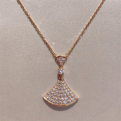 [Windsor Jewelry]DREAM NECKLACE PINK GOLD FULL DIAMOND