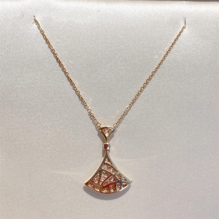 [Windsor Jewelry]DREAM NECKLACE PINK GOLD FULL DIAMOND
