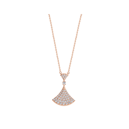 [Windsor Jewelry]DREAM NECKLACE PINK GOLD FULL DIAMOND