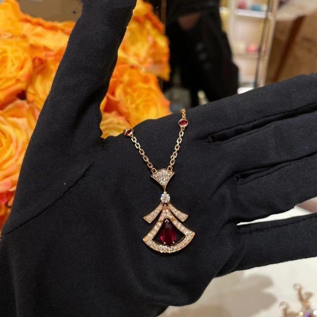 [Windsor Jewelry]DREAM NECKLACE CARNELIAN DIAMOND PINK GOLD
