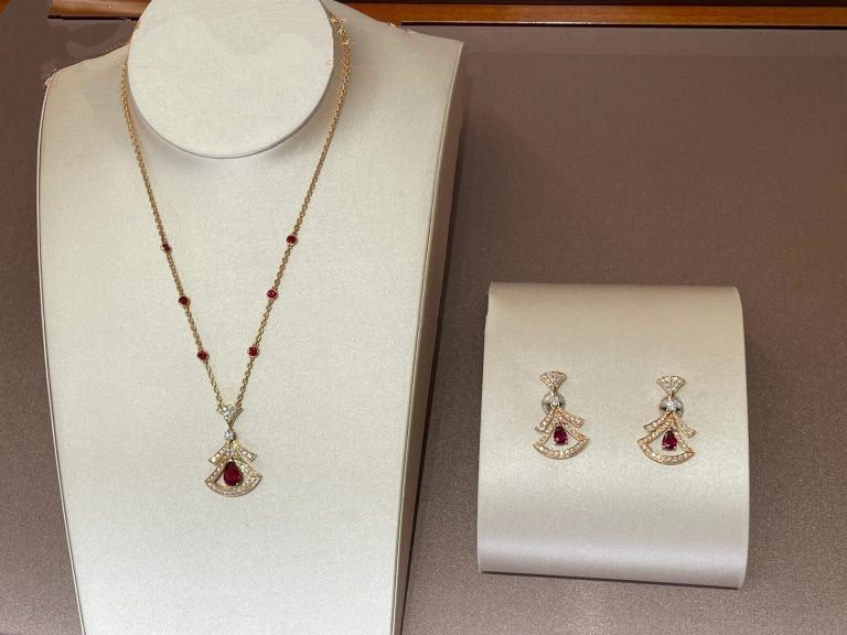 [Windsor Jewelry]DREAM NECKLACE CARNELIAN DIAMOND PINK GOLD