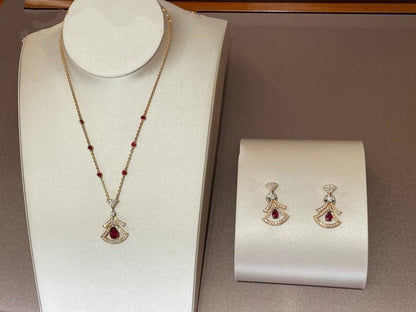 [Windsor Jewelry]DREAM NECKLACE CARNELIAN DIAMOND PINK GOLD