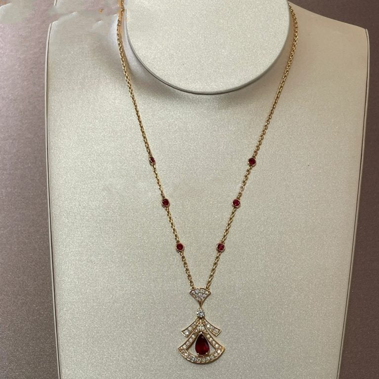 [Windsor Jewelry]DREAM NECKLACE CARNELIAN DIAMOND PINK GOLD