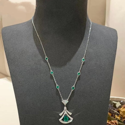 [Windsor Jewelry]DREAM NECKLACE MALACHITE DIAMOND SILVER