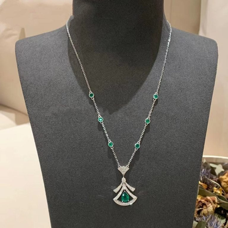[Windsor Jewelry]DREAM NECKLACE MALACHITE DIAMOND SILVER