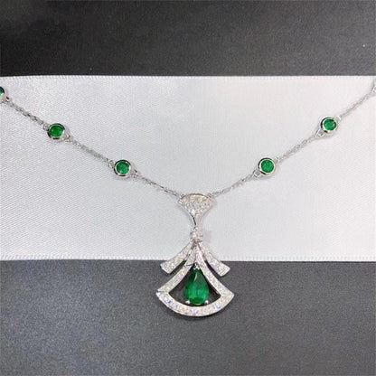 [Windsor Jewelry]DREAM NECKLACE MALACHITE DIAMOND SILVER