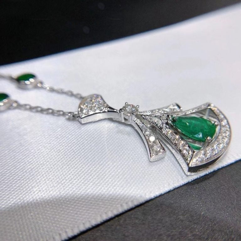 [Windsor Jewelry]DREAM NECKLACE MALACHITE DIAMOND SILVER