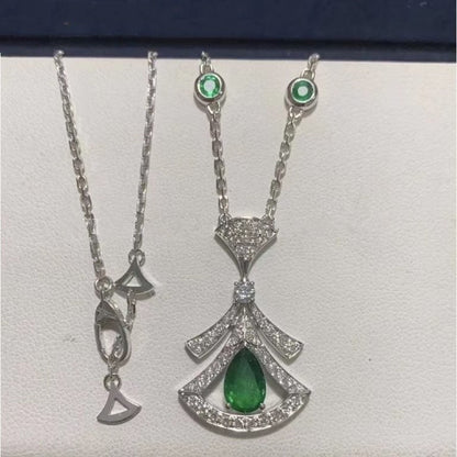 [Windsor Jewelry]DREAM NECKLACE MALACHITE DIAMOND SILVER