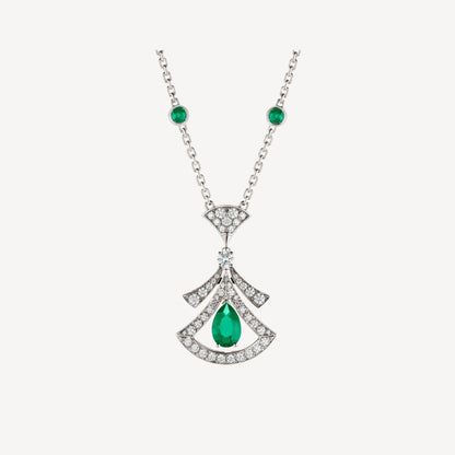 [Windsor Jewelry]DREAM NECKLACE MALACHITE DIAMOND SILVER