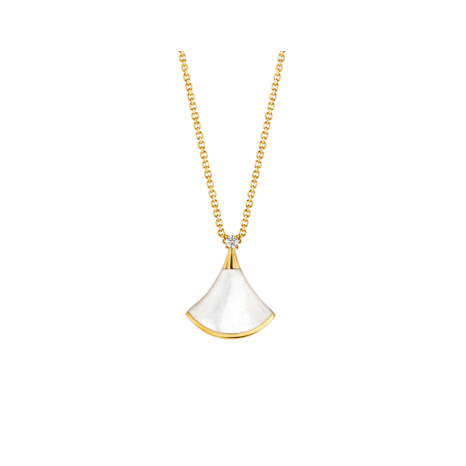 [Windsor Jewelry]DREAM NECKLACE WHITE MOP GOLD 1 DIAMOND
