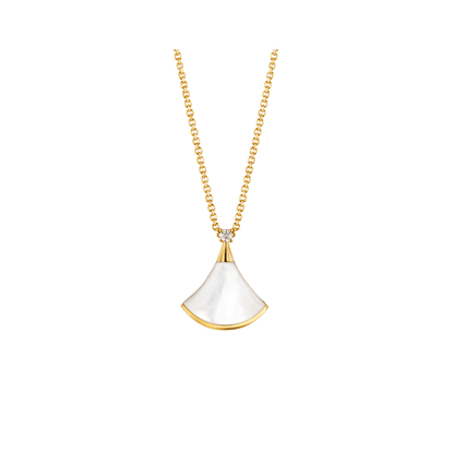 [Windsor Jewelry]DREAM NECKLACE WHITE MOP GOLD 1 DIAMOND