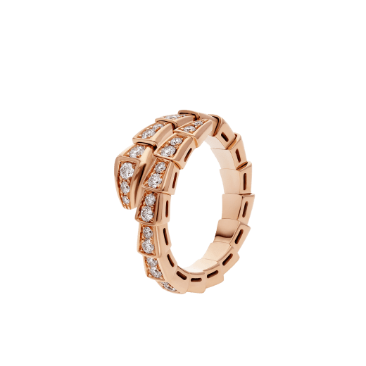 [Windsor Jewelry]SERPENTI RING PINK GOLD DIAMOND PAVED 4MM