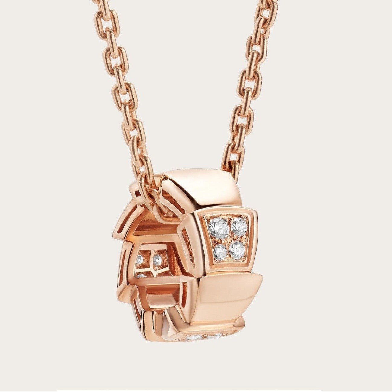 [Windsor Jewelry]SERPENTI PEDANT DIAMOND PINK GOLD NECKLACE