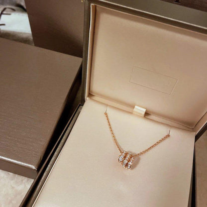 [Windsor Jewelry]SERPENTI PINK GOLD NECKLACE DOUBLE RING DIAMOND