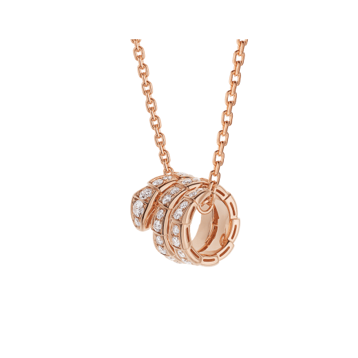 [Windsor Jewelry]SERPENTI PINK GOLD NECKLACE DOUBLE RING DIAMOND